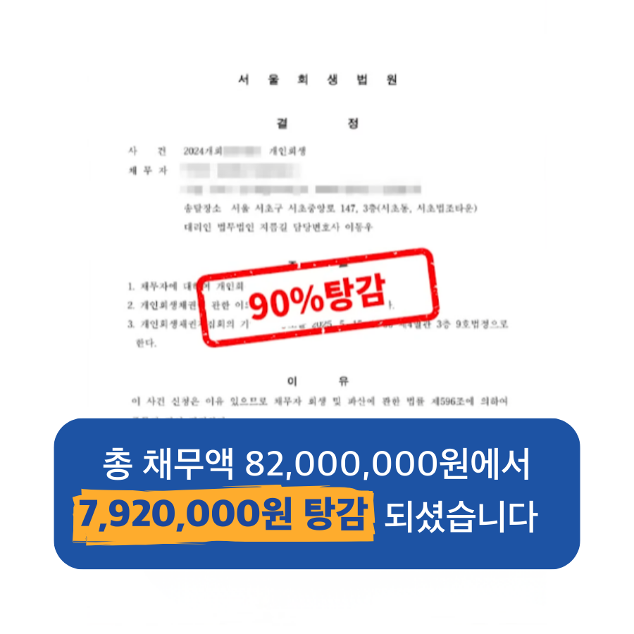 변제금 22만 원, 자영업자의 개인회생 90%탕감 후기 (약 74,080,000원 감면)