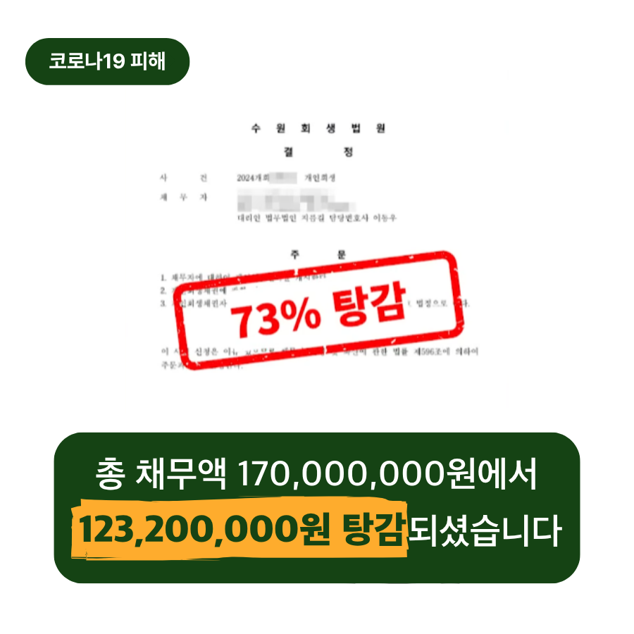 수원개인회생, 자영업자 개인회생 신청 개시결정문 0