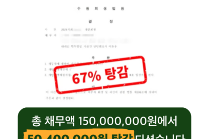 수원개인회생 1억 5천만 원 빚 해결, 50대 가장의 개인회생 후기